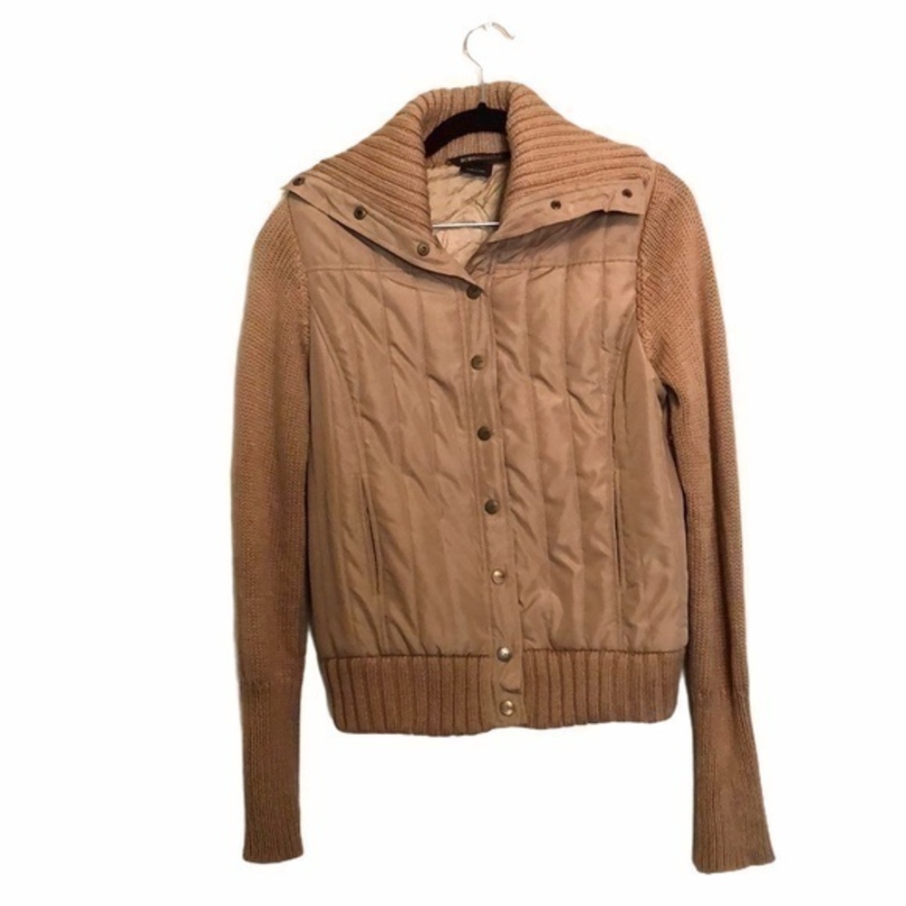 BCBGMAXAZRIA Light weight Quilted Puffer Jacket in Tan Size Small